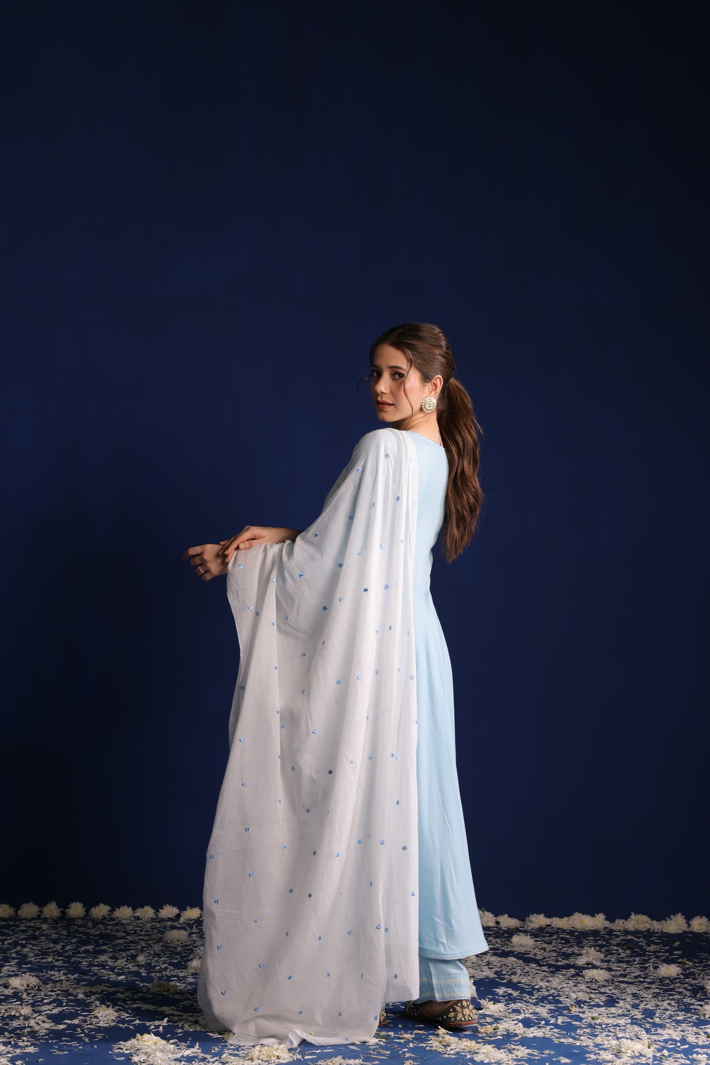 Sky Blue Anarkali Kurta Set