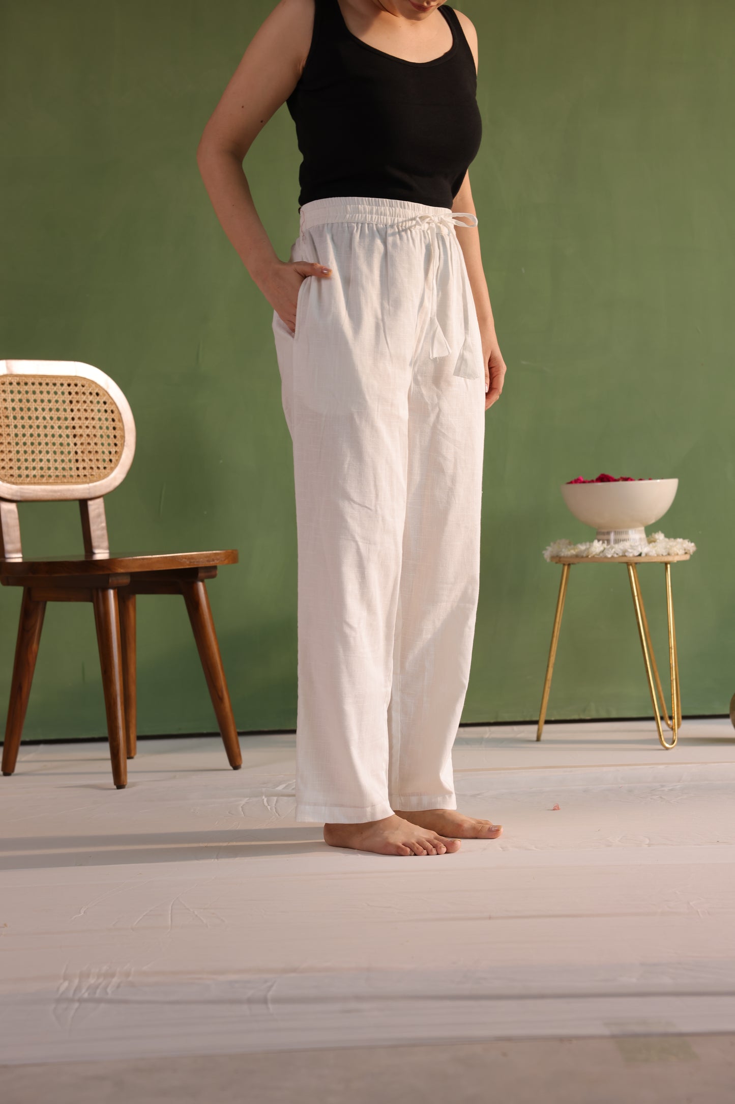White straight fit Pant