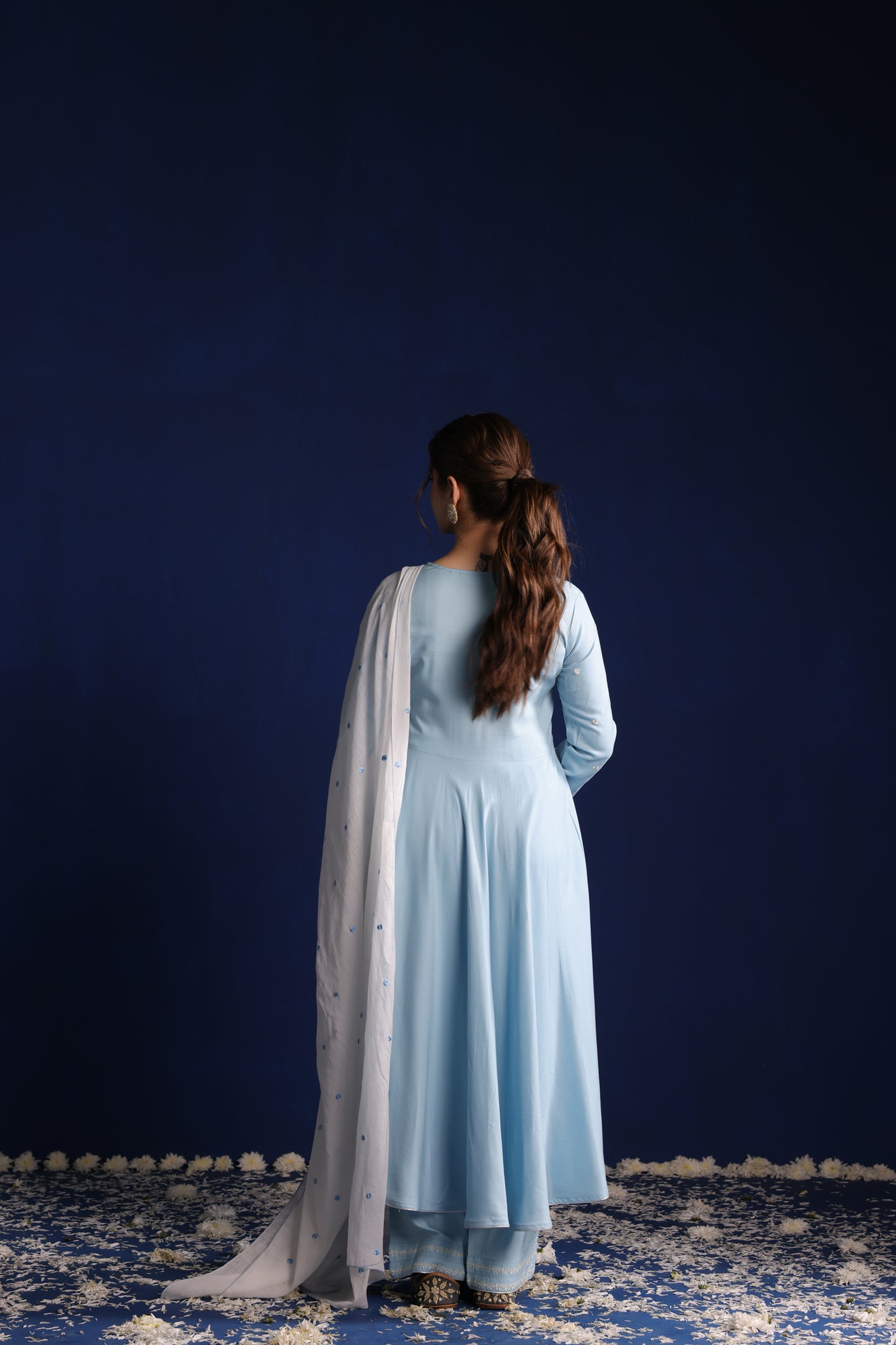 Sky Blue Anarkali Kurta Set