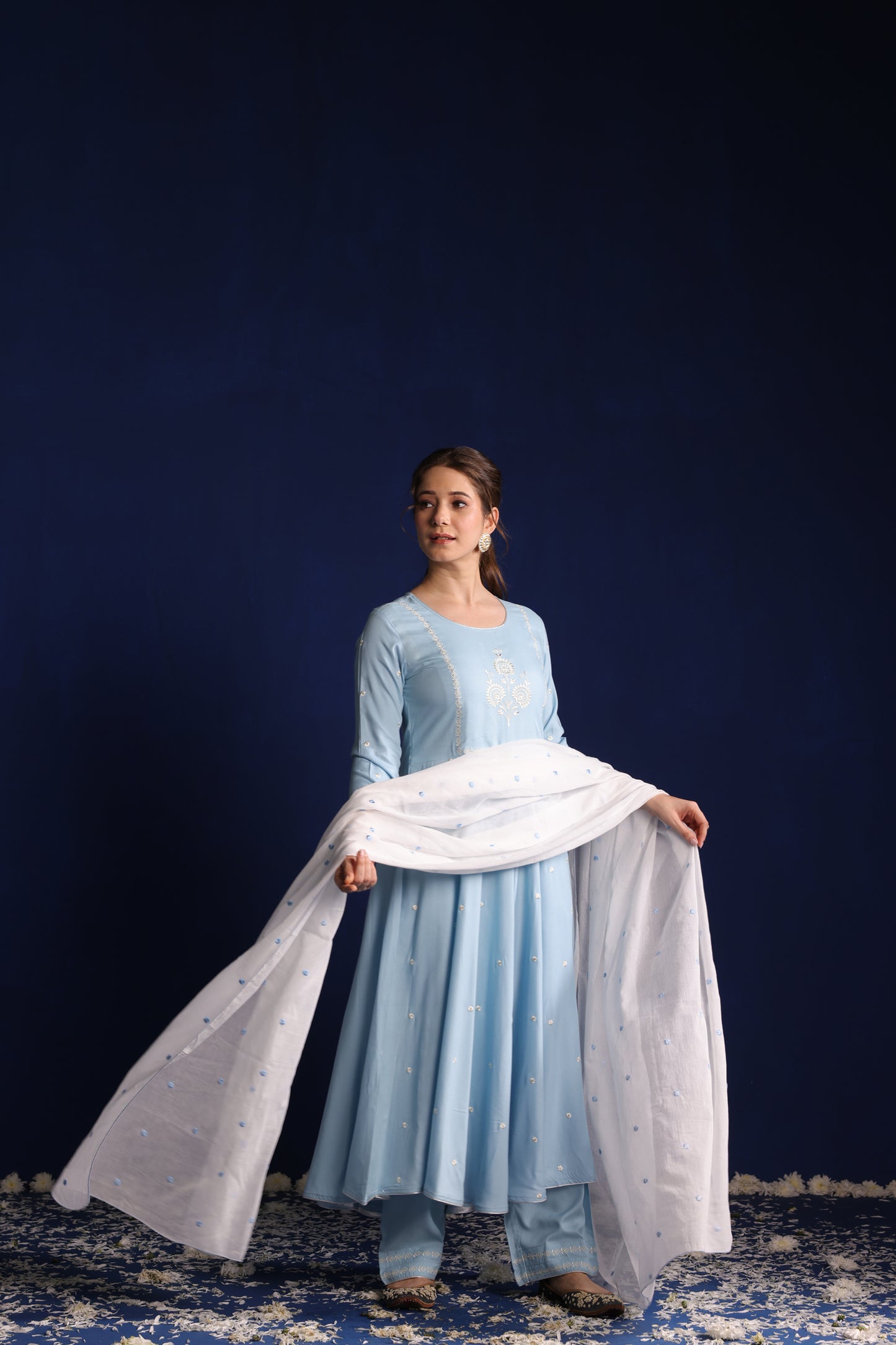 Sky Blue Anarkali Kurta Set