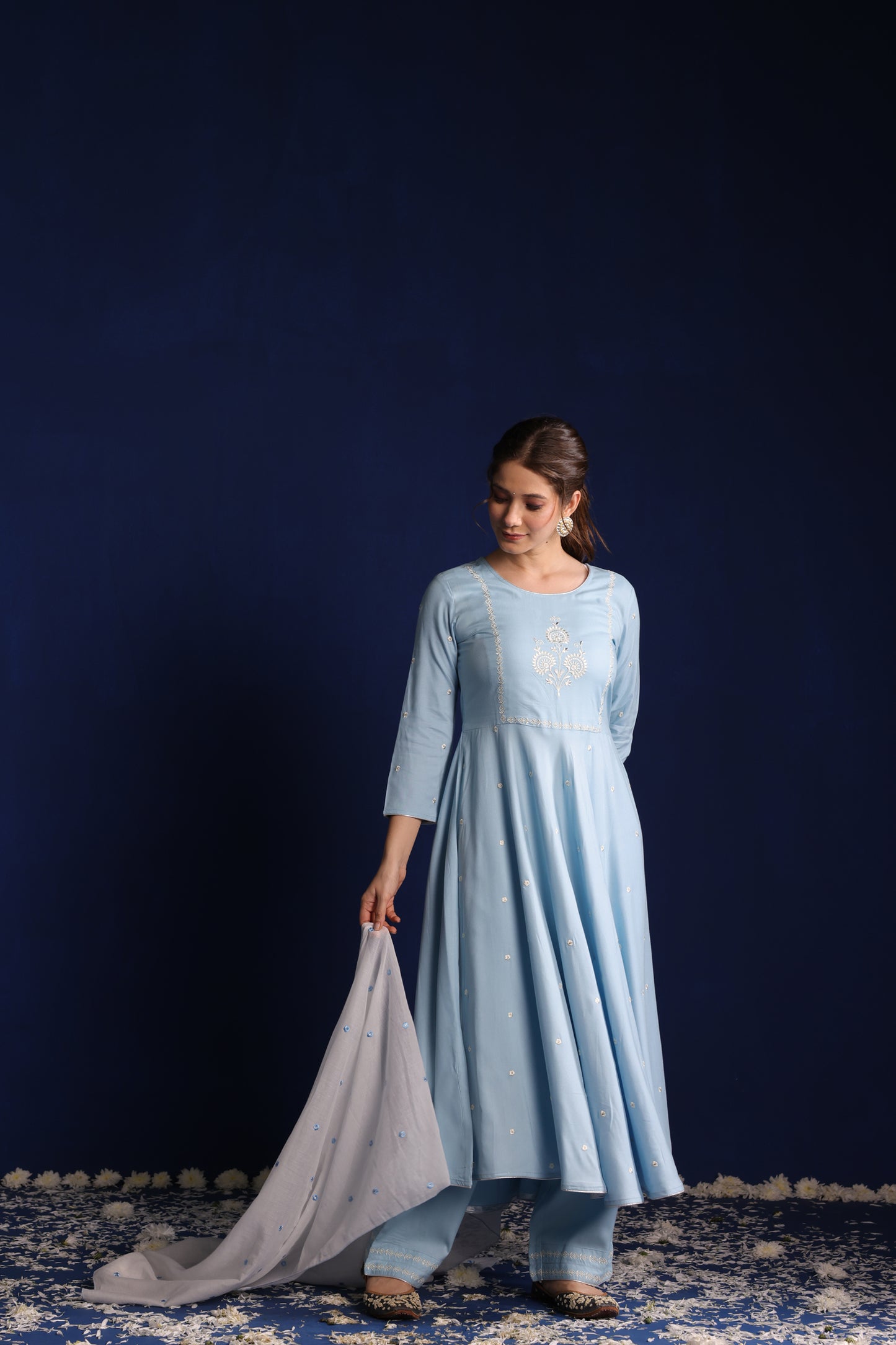 Sky Blue Anarkali Kurta Set
