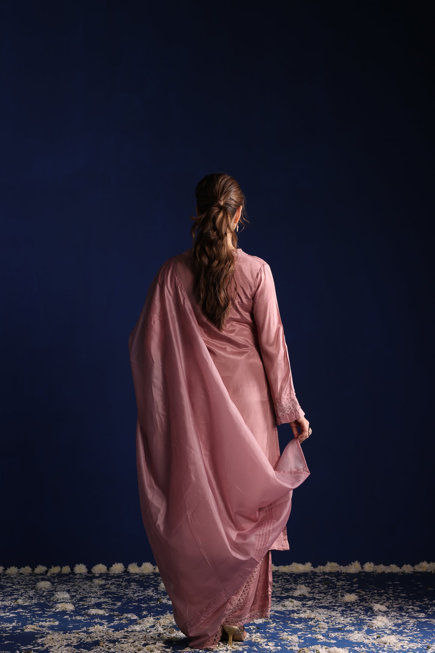 Mauve Lace Kurta Set