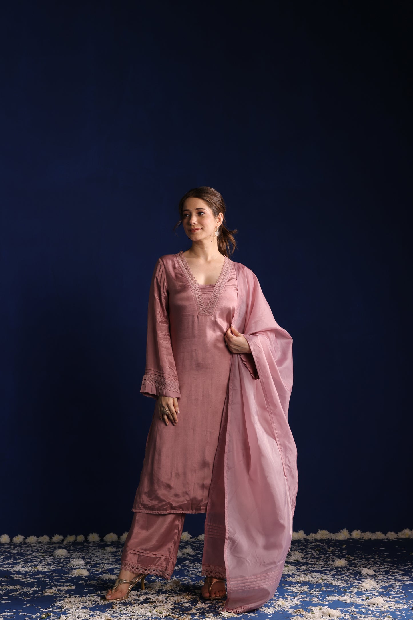 Mauve Lace Kurta Set