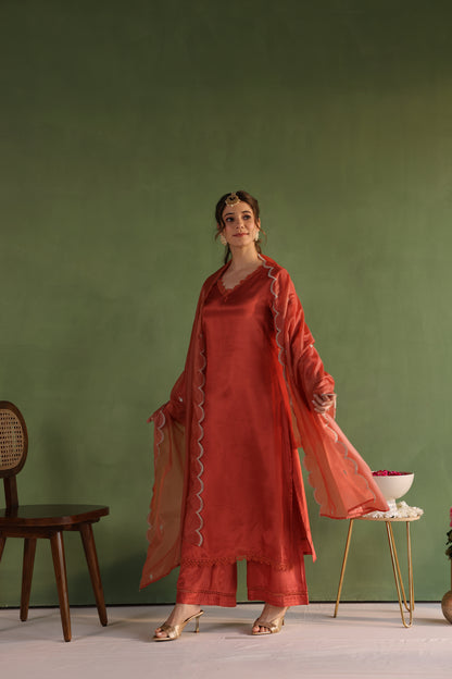 Rust Glow Kurta Set