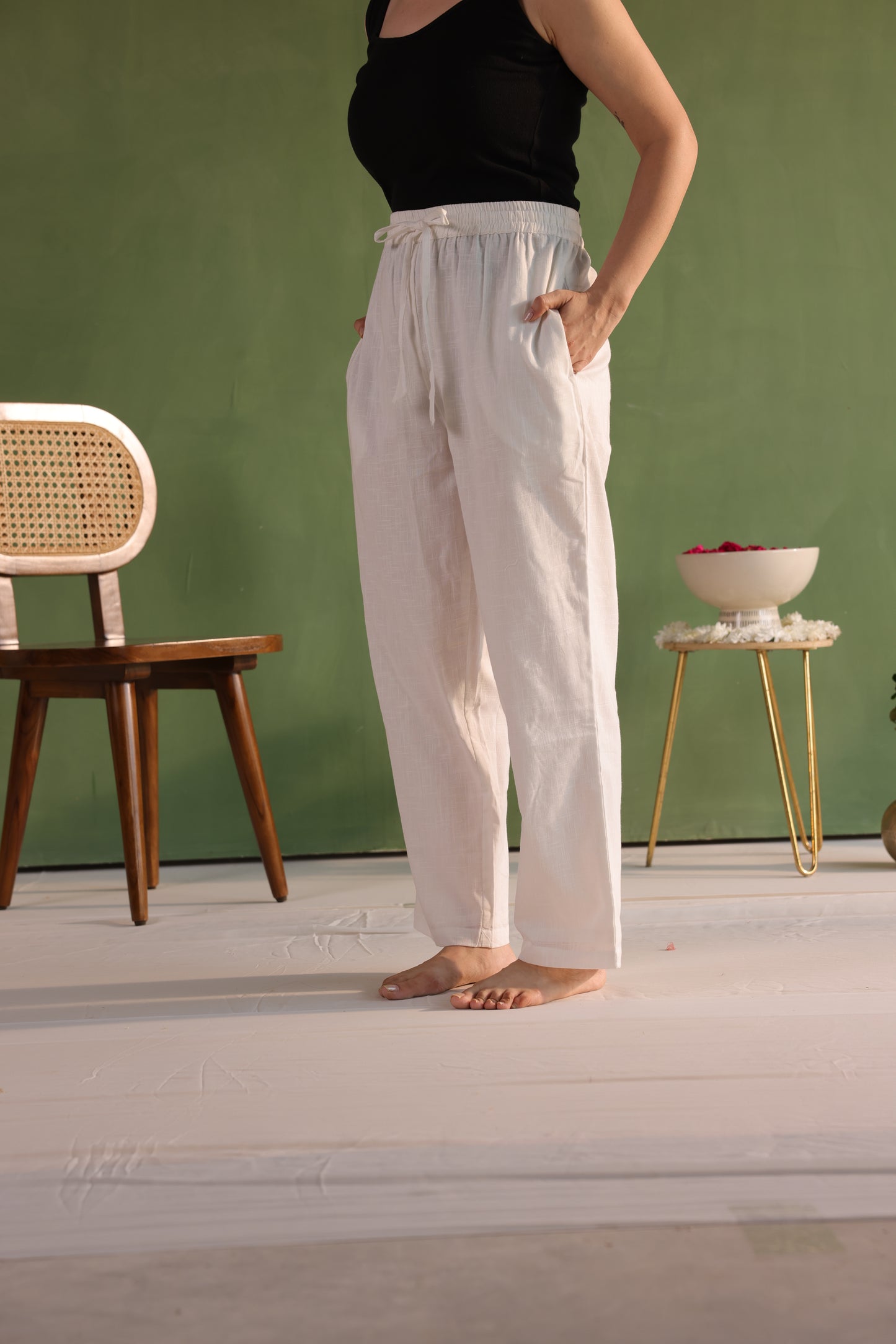 White straight fit Pant