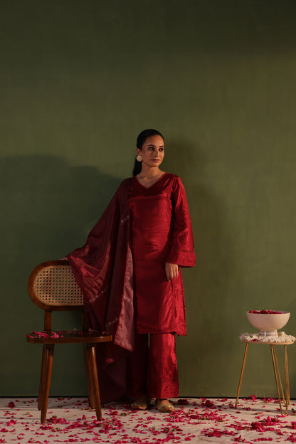 Maroon Grace Kurta Set