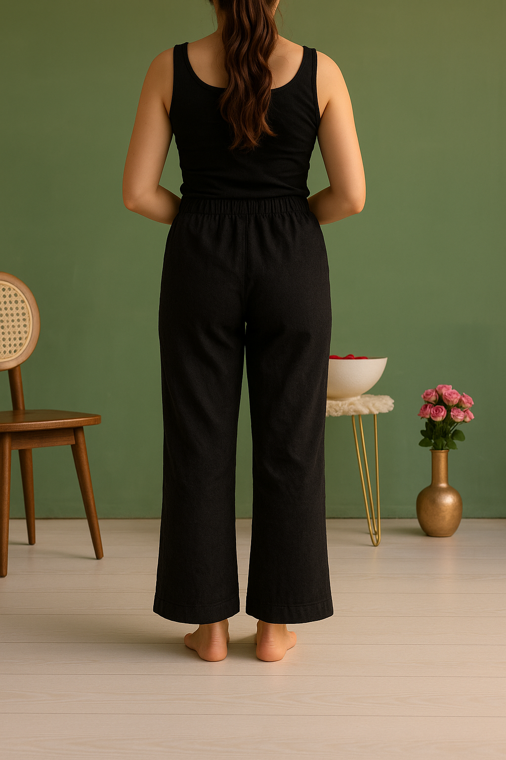 Black straight fit Pant