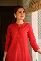 Maroon Long Cotton Kurti