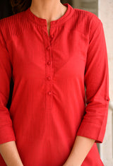 Maroon Long Cotton Kurti