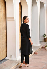 Black Long Cotton Kurti