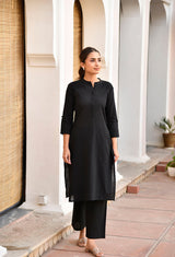 Black Long Cotton Kurti