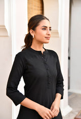 Black Long Cotton Kurti