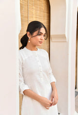 White Long Cotton Kurti