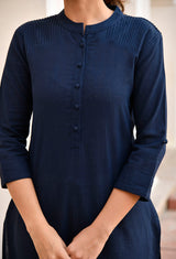 Navy Blue Long Kurta Set