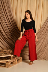 Maroon Flared Palazzo Pants