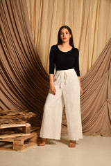 White Flared Palazzo Pants