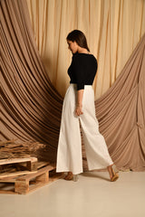 White Flared Palazzo Pants