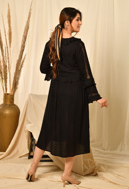 Black ruffled dress