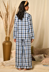 Blue Checkered Night Suit