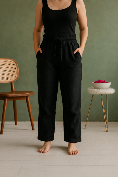 Black straight fit Pant